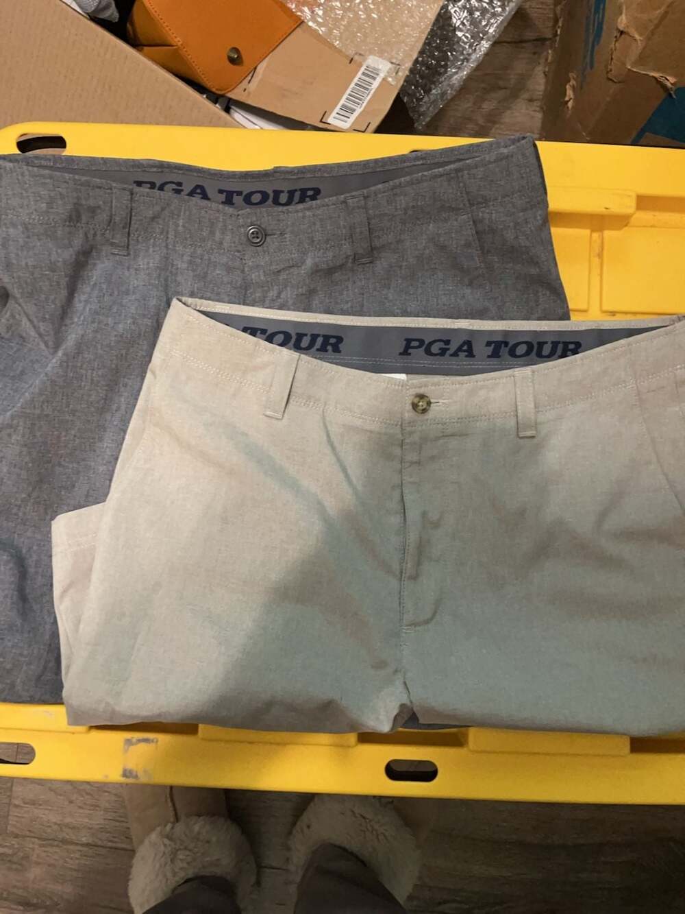 Lot of 2 PGA TOUR Men's Flat Front Active Waistband Stretch Golf Shorts 34 mens